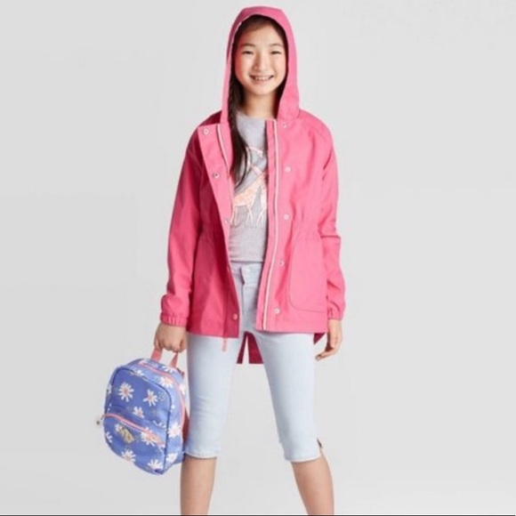 Cat & Jack Other - Cat and Jack Girls Pink Hooded Raincoat  Medium